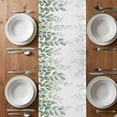 thumbnail image 4 of Table Runner 36 Inches Long for Kitchen Dining, Spring Emerald Green Eucalyptus Dresser Scarf Farmhouse, Dining Table Decorations for Wedding/Parties, Botanical Leaf Country 13 x 36 In, 4 of 8