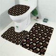 thumbnail image 2 of Happy Dog and Footprints Bathroom Rugs Sets 3 Piece,Toilet Cover Set,Absorbent Non Slip Bathroom Mats Sets with U-Shaped Contour Rug Toilet Rug Set, 2 of 5