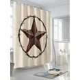 thumbnail image 3 of West Texas Star Shower Curtain, Rustic Country Star Bathroom Decor Curtains Set with Hooks, Waterproof Fabric Home Accessories， 72 X 72 Inch Long, 3 of 6