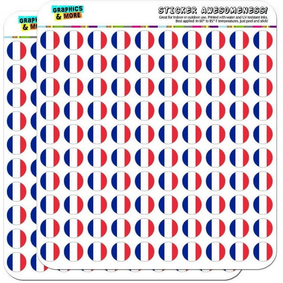 France National Country Flag 200 1/2" (0.5") Planner Calendar Scrapbooking Crafting Stickers