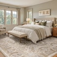 thumbnail image 2 of NewBuros Area Rugs 9'x12' Washable Non-Slip Boho Rugs, Soft Stain Resistant Low Pile Print Indoor Carpet for Living Room Bedroom Dining Room, Khaki, 2 of 8