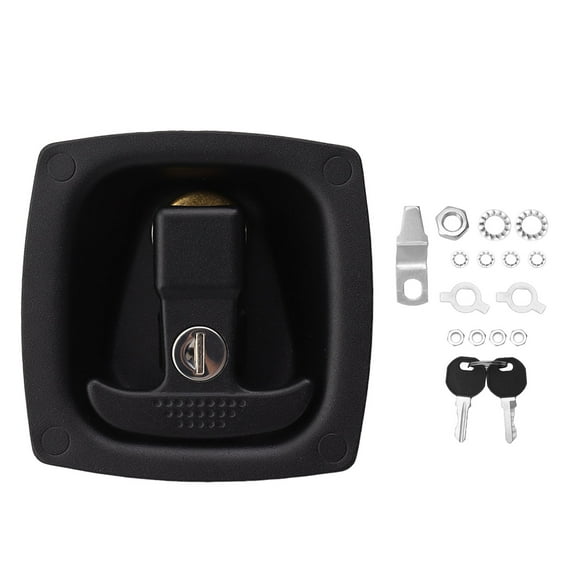 TKSE Loquet De Porte à Poignée En T, Espacement des Trous De 4 X 6 Mm, Boîte à Outils De Compression Rotative Pliable En Alliage De Zinc, Loquet De Verrouillage D'entrée Pour Bateau De Camping-car
