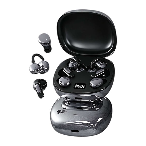 3-in-1 Bluetooth Wireless Earbuds, Interchangeable Clip-On In-Ear Sleep Earphones with LED Display for Sports Travel