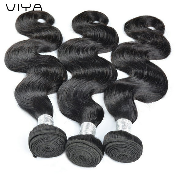 VIYA Body Wave Hair Weave Bundles 10 Inch 3 Pcs/Pack For Women Natural Black 1B Hair Extensions