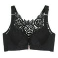 thumbnail image 1 of Spdoo Women's Front Closure Bra Lace U Back Push Up Non Padded Wirefree Bralette Bra Plus Size, 1 of 8