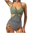 thumbnail image 1 of Moda mujer cómodo traje de baño sólido e impreso sin espalda siamés traje de baño OAVQHLG3B Store lin121212, 1 of 4