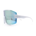 thumbnail image 6 of Color Mirror Child Size Boys Shield Rimless Sport Plastic Sunglasses White - Yellow Mirror, 6 of 8