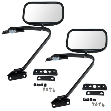 Glove Box Lock Housing - Pair Set Manual Side View Mirrors 5x8 Swing Lock with Plastic Housing Replacement for Ford Pickup Truck SUV E5TZ 17696 A