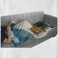 thumbnail image 6 of Explore Soft Flannel Fleece Throw Blanket, Winter Season Design Mountain Road Ski Holiday Themed Cartoon Style Composition, Cozy Plush for Indoor and Outdoor Use, 70" x 90", Multicolor, by Ambesonne, 6 of 6