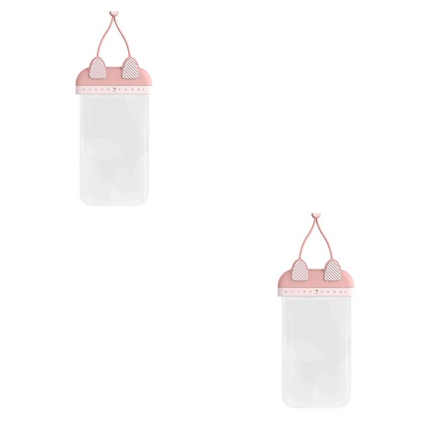 Sidaley Bolsa impermeable para teléfono, funda subacuática para teléfono móvil, bolsa sellada IPX8, bolsa transparente impermeable para teléfono Rosa 2piezas