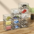 thumbnail image 4 of 12 Packs Acrylic Shoe Boxes, Clear Plastic Stackable Acrylic Sneaker Boxes, Display Case for Sneaker Fits Up to US Size 15, 4 of 7