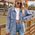 thumbnail image 5 of Women'S Button-Down Vintage Ripped Blue Denim Jacket XXL, 5 of 8