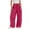 Hot Pink, variant on felwors Women Casual Fashion Solid Color Splicing Loose Casual Summer Wide Leg Pants Drawstring Waist Casual Pants With Pockets AG, L