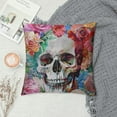 thumbnail image 2 of COMIO Pillow Cover Watercolor Flower Peony Pen Boho Skull Pattern Throw Pillow Case Cushion Cover Pillowcase for Sofa Home Bed Decorative, 2 of 5