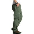 thumbnail image 7 of DPTALR Men's Solid Color Multiple Pockets Casual Loose Cargo Pants,Green,Big and Tall Men 29, 7 of 7