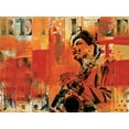 thumbnail image 2 of Vieux, Thierry 32x25 White Modern Wood Framed Museum Art Print Titled - Jazz II, 2 of 4