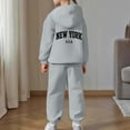 thumbnail image 4 of Girls Fashion Girls' Clothing Sets Child Toddler Boys Girls Long Sleeve Solid Warm Hoodie Pullover Tops Pants Kids Outfits Sweat Suit, 4 of 7