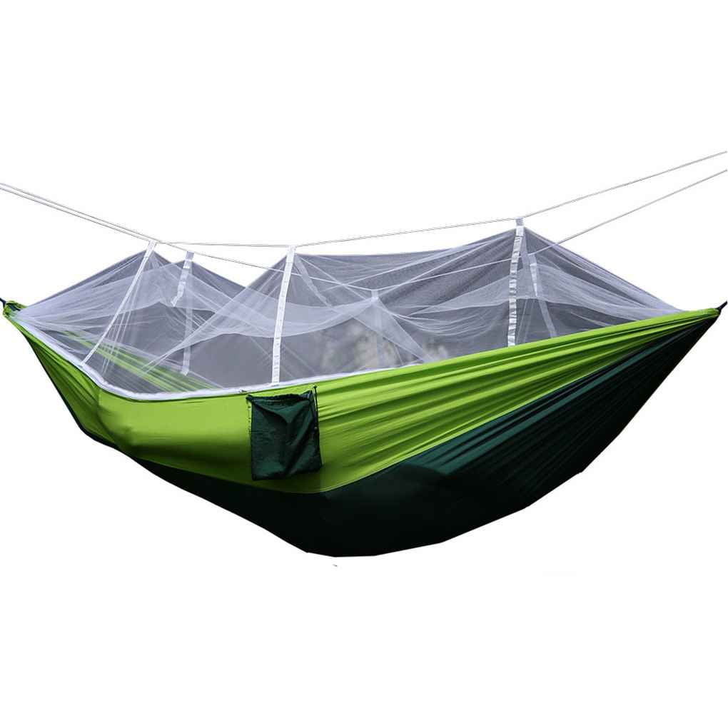 Parachute Fabric Mosquito Net Sleeping Hammock 2 Person Anti-mosquito Bites  Sleeping Bed Outdoor Camping Hunting Hammock