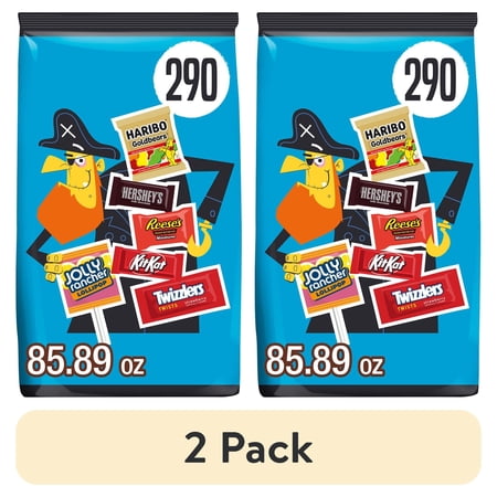 (2 pack) Hershey Miniatures Assorted Flavored Halloween Candy, Bulk Bag 85.89 oz, 290 Pieces