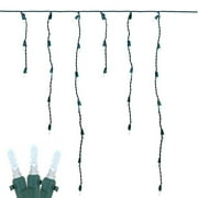 M5 Christmas LED Icicle Light Set, Green Wire, 15' Long, 150 Light - Picture 64 of 64