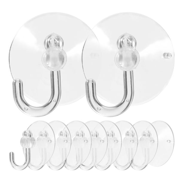 50 ganchos de ventosa de plástico transparente de alta resistencia para baño, ducha, ventana, puerta de vidrio.