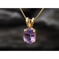 thumbnail image 1 of Oval Amethyst Pendant Natural Amethyst Purple Pendant February Birthstone, 1 of 2