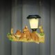 thumbnail image 3 of Luz colgante solar LED, adorno de resina, perezoso de ardilla para el césped del pasillo del camino del hogar, 3 of 8