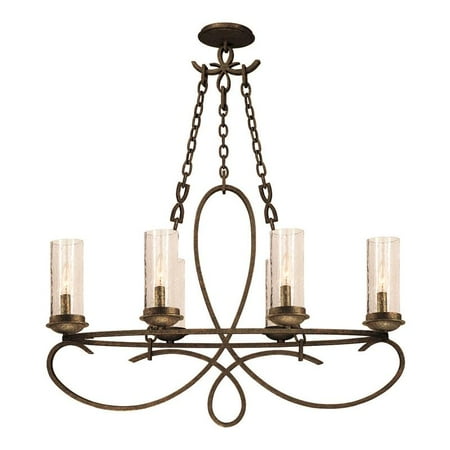 

Kalco Lighting Grayson 34 6-light Glass Chandelier in Heirloom Bronze