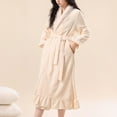 thumbnail image 6 of FDGIU Cozy Fleece Bathrobe for Women, Long Robe with Belt, Plush Flannel House Coat for Women Plus Size, 6 of 6