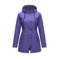 thumbnail image 5 of Zeliretfy Womens Long Waterproof Rain Jacket Windproof With Hood For Outdoor Hiking Travel Casual Wear Lightweight Rain Coat Trench Style Outerwear Coat, 5 of 10