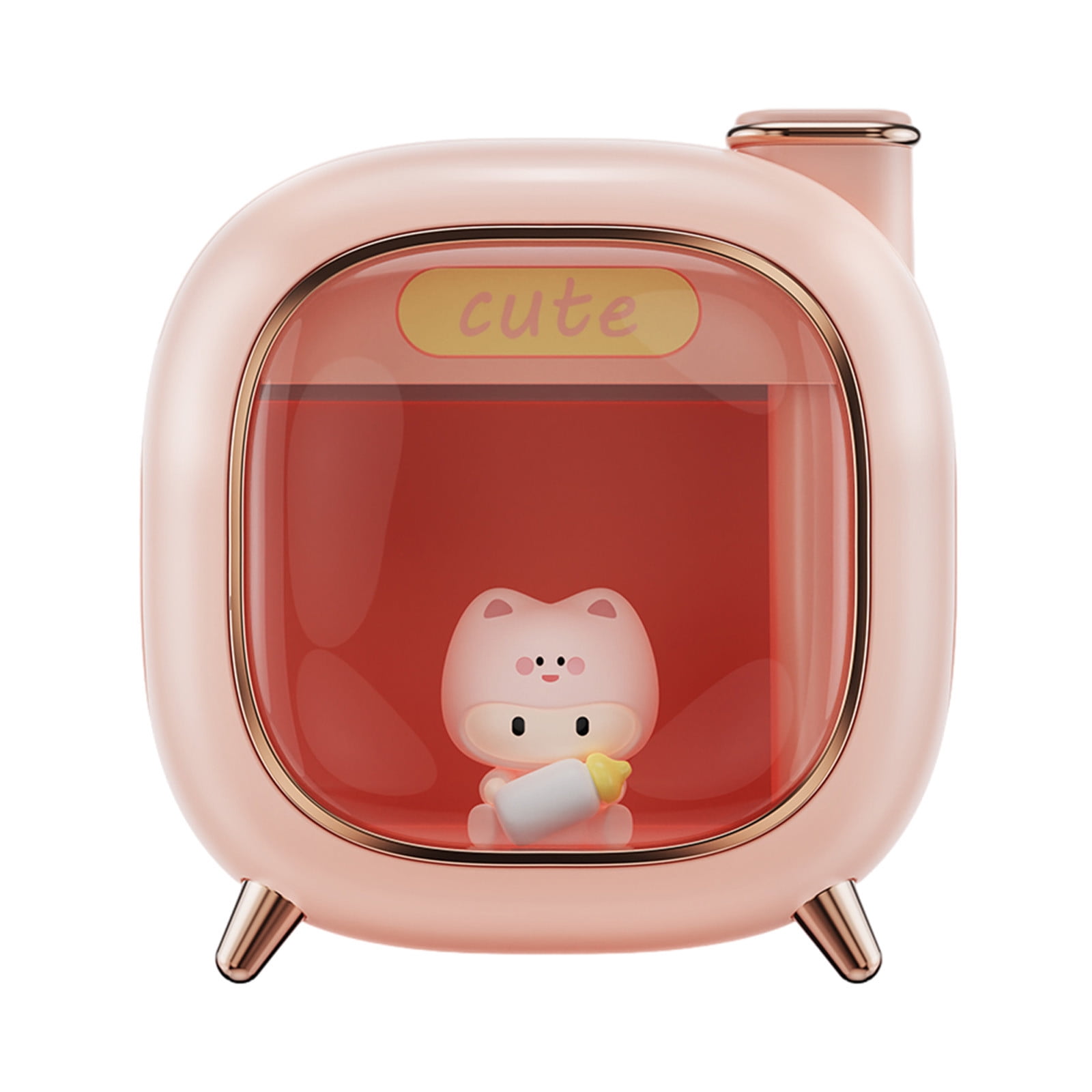 Usloyux Under $5 Cute Animal Humidifier 500ml, USB Desktop Humidifier with Night Light, Quiet Mist Humidifier for Bedroom, Portable Air Moisturizer for Office Desk