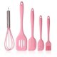 thumbnail image 1 of Juego de utensilios de cocina de silicona, utensilios de cocina, 5 piezas, juego de utensilios de cocina de silicona, espátulas, cepillo, herramientas de cocina, fáciles de usar y limpiar (rosa) oso de fresa Electrónica, 1 of 5
