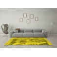 thumbnail image 3 of Ahgly Company Indoor Round Abstract Yellow Modern Area Rugs, 4' Round, 3 of 4