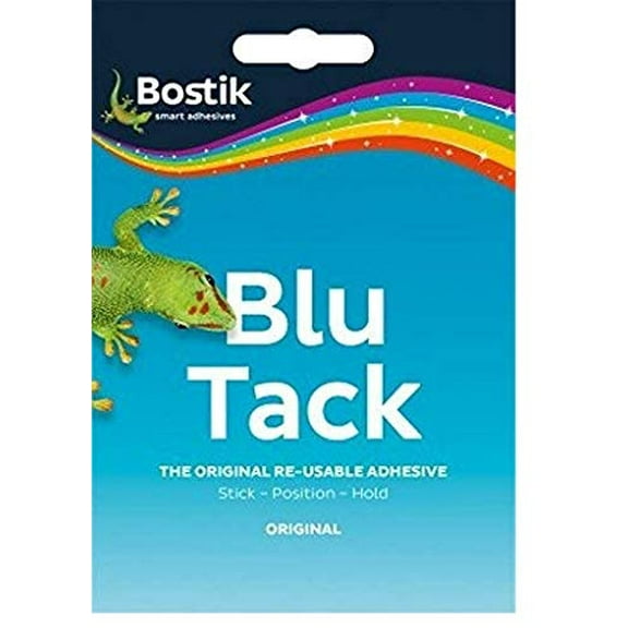 Bostik Blu Tack, Multipurpose Reusable Adhesive, Clean, Safe & Easy to Use, Non-Toxic, Handy Size, Colour: Blue