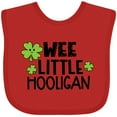 thumbnail image 3 of Inktastic St. Patrick's Day Wee Little Hooligan with Clovers Boys or Girls Baby Bib, 3 of 4