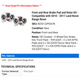 thumbnail image 2 of Front and Rear Brake Pad and Rotor Kit - Compatible with 2010 - 2011 Land Rover Range Rover, 2 of 2