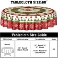 thumbnail image 2 of Holly Leaves Wreath Round Tablecloth 60 inch Winter Decor Red Poinsettia Wreath Table Cloth Polyester Fabric Seasonal Table Covers for Christmas Day Party Potluck Outdoor Indoor Decorations, 2 of 6
