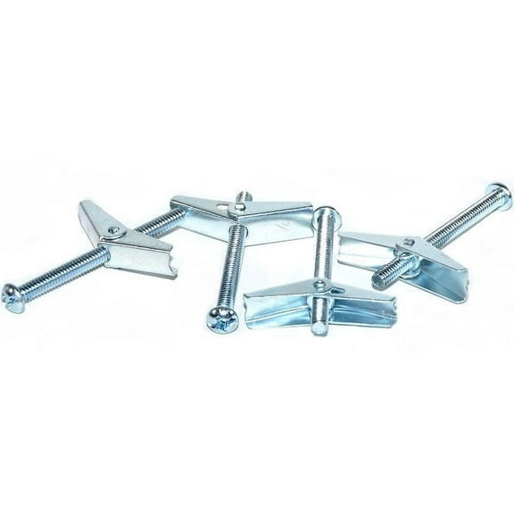 Shorpioen LLC 1448TBCR 1/4 x 3" Round Toggle Zinc Bolt 50pk - Silver