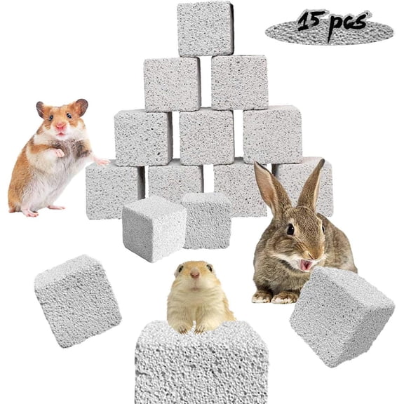 15PCS Bunny Chew Toys for Teeth Grinding, Rabbits Treats Improve Dental Health, for Rabbits Hamsters Guinea Pigs Chinchillas
