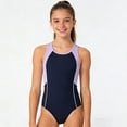 thumbnail image 2 of Ticikt Girls One Piece Swimsuits Color Block Bathing Suit Kids Swimwear for Beach,Color:Navy,Size:4XL, 2 of 4