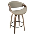 thumbnail image 1 of LumiSource Symphony Mid-Century Modern Counter Stool in Walnut Wood and Faux Leather, 1 of 5