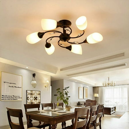 

FETCOI Modern Ceiling Light Semi Flush Mount Fixture 6-Light Chandelier