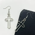 thumbnail image 4 of Gothic Hollow Dangle Earrings Simple Ear Hooks Punk Drop Earrings Statement Jewelry Gift for Women Men, 4 of 8