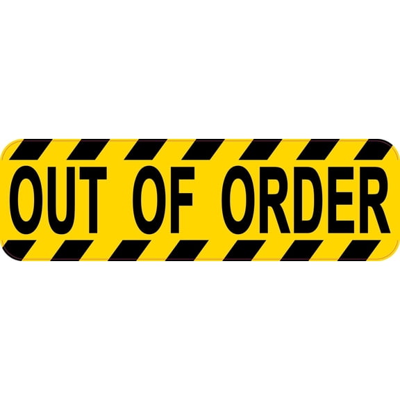 10in x 3in Out of Order Sticker
