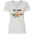 thumbnail image 3 of Inktastic Nap Champ Cute Sleeping Sloth Women's V-Neck T-Shirt, 3 of 5