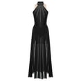 thumbnail image 3 of YUUMIN Costumes de Danse Lyrique pour Femmes Jupe Fluide avec Strass Robe Maxi Fendue Danse Moderne Noire m, 3 of 5