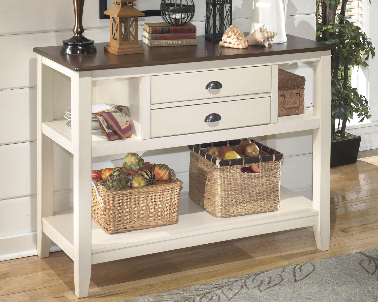 Signature Design by Ashley Whitesburg Dining 2 Drawer Server, Brown/Cottage White - image 2 of 4