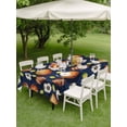 thumbnail image 4 of Outdoor Tablecloth with Umbrella Hole for Patio/Picnic/Party/Camping, Brown Basketball Football Waterproof Table Cloth Rectangle Table Cover Washable, Ball Watercolor Navy Blue (54"x 80"), 4 of 8