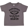 thumbnail image 3 of Inktastic Handpicked for Earth by My Great Aunt in Heaven Boys or Girls Toddler T-Shirt, 3 of 5