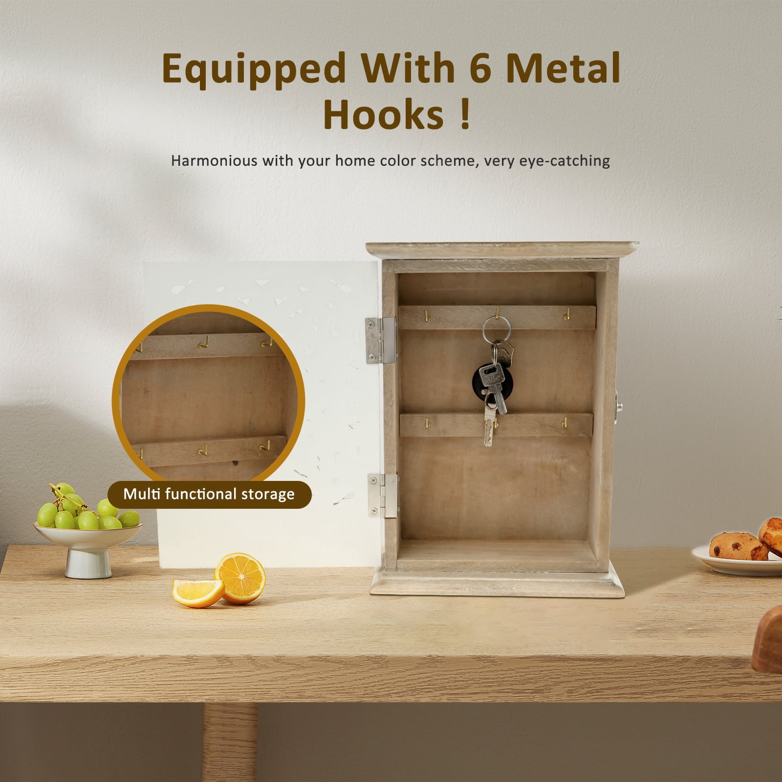 Key Holder Wall Mount Ophelia & Co. Wooden Key Holder For Wall, Key Box ...